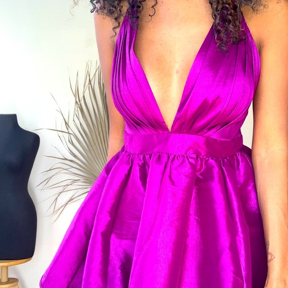 Hot Pink Purple Party Dress - Picture 4 of 4